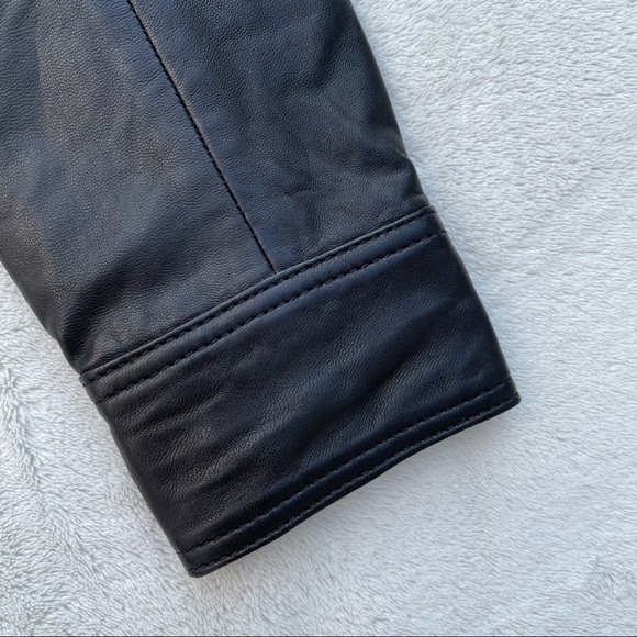 Lucky Brand Black Lamb Leather Moto Jacket Size Small - Picture 4 of 16